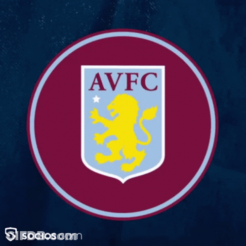 AVFC Logo Yellow Lion Blue Background GIF