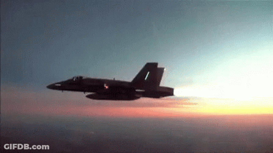 Aviation Jet Turn Sunset Sky GIF