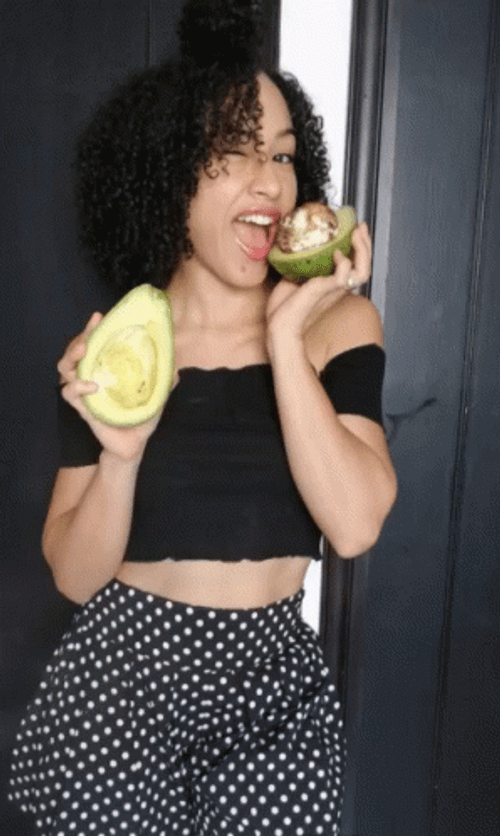 Avocado Fruit Cute Girl Poses GIF