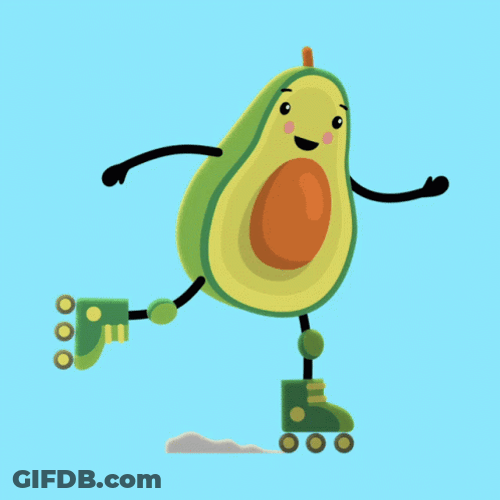 Avocado Roller Skating GIF