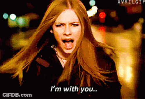 Avril Lavigne Says I 'M With You In A Close Up Of Her Face GIF