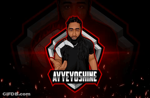 Avveyoshine Logo Man Holding Controller GIF