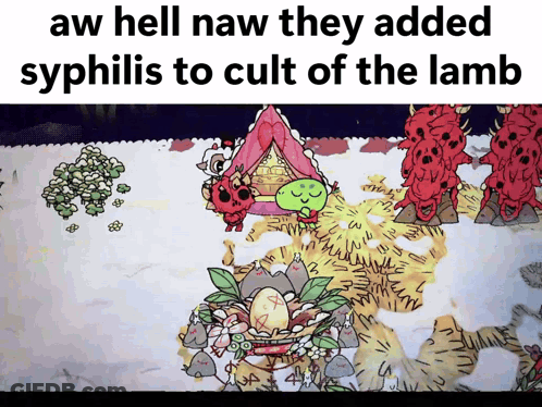 Aw Hell Naw They Added Syphilis To Cult Of The Lamb GIF