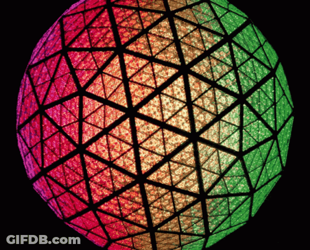 Awaiting New Year Ball Drop Flashing Sphere GIF