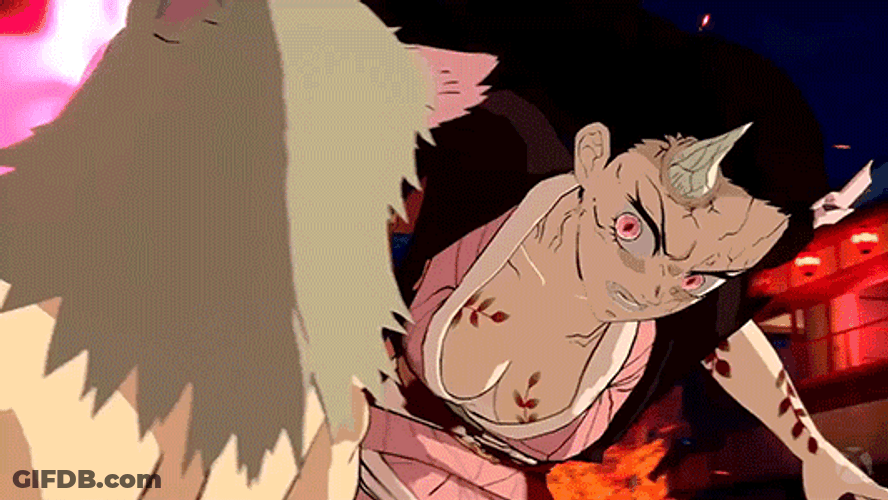 Awakened Nezuko's Skills Fire Tornado GIF