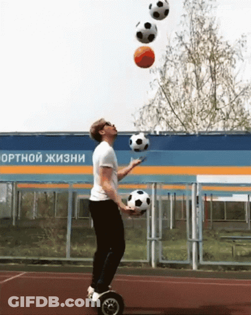 Awesome Juggling Soccer Balls GIF