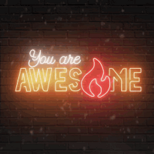 Awesome Neon Fire Sign GIF