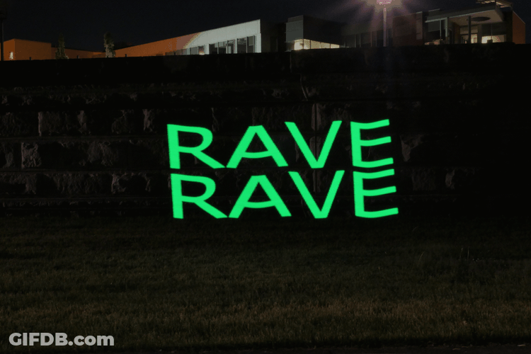 Awesome Neon Green Rave Sign GIF