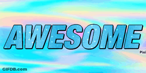 Awesome On Blue Background GIF