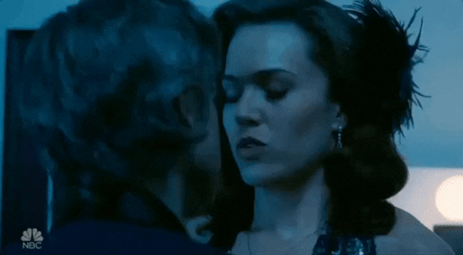 Awkward Couple Surprised Kiss GIF