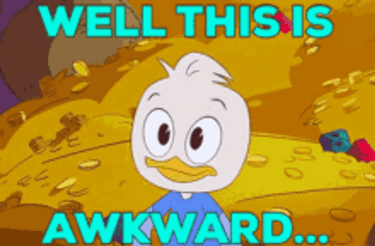 Awkward Dewey Duck GIF