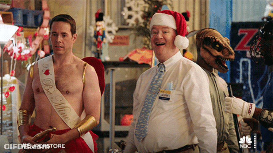 Awkward Low Energy Santa Hurray GIF