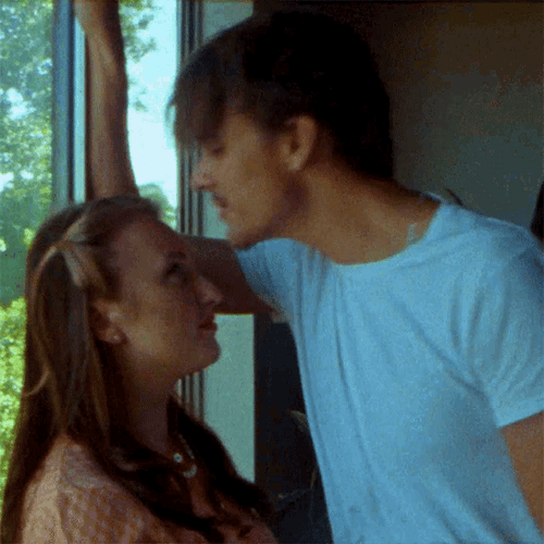 Awkward Matty And Jenna Forehead Kiss GIF