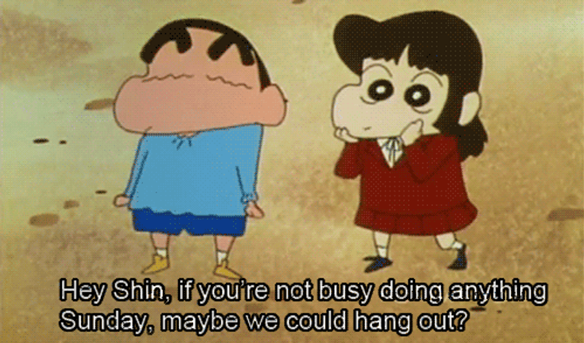 Awkward Shin Chan And Ai Suotome GIF