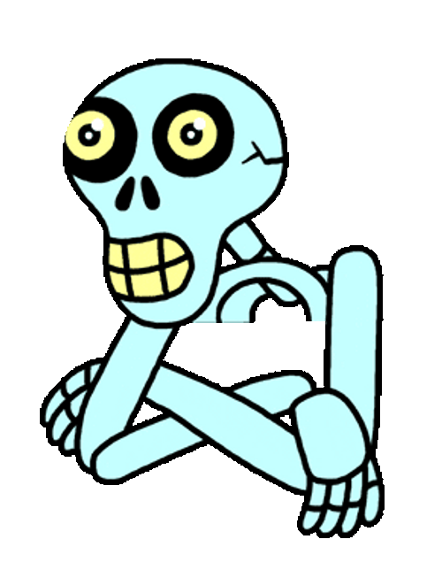 Awkward Skeleton Transparent Sticker GIF