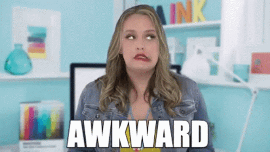 Awkward With Eye Rolls GIF