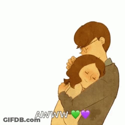 Aww Hug Romantic Cuddle Animation GIF