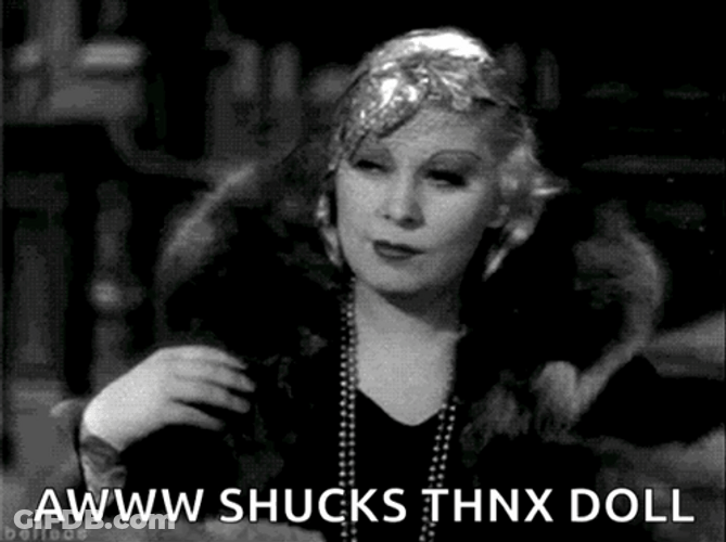 Aww Shucks Thanks Doll GIF
