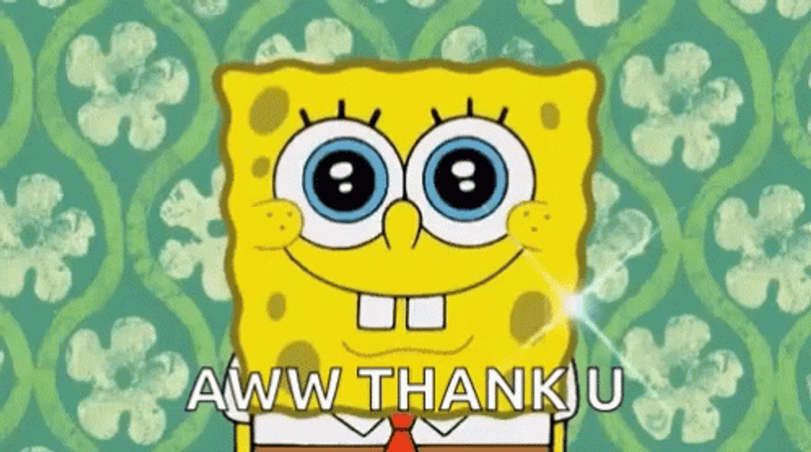Aww Thank You SpongeBob Shining GIF