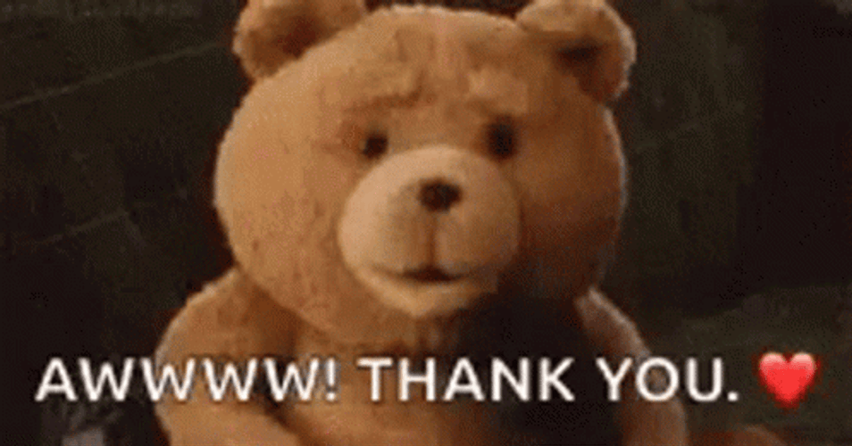 Aww Thank You Ted Bear GIF