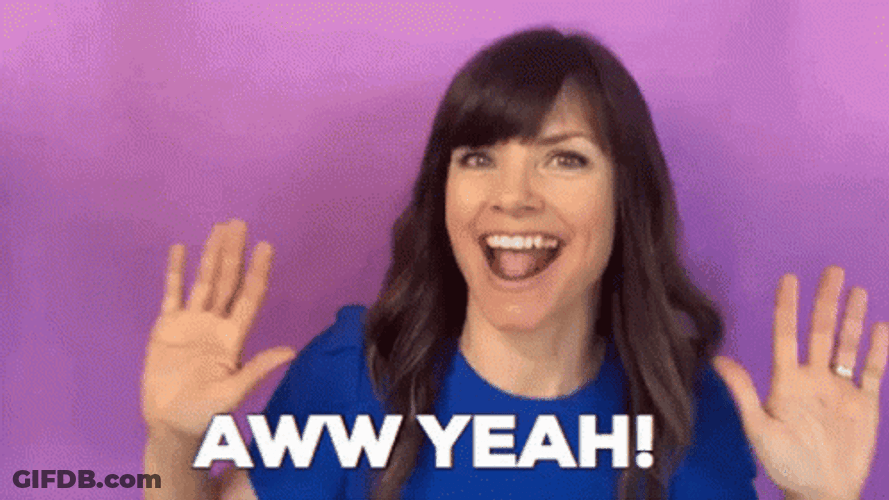 Aww Yeah Cheering Lady GIF