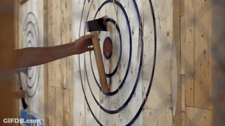 Axe Throwing Dart Board GIF
