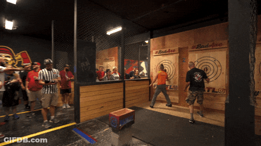 Axe Throwing Fist Bump GIF