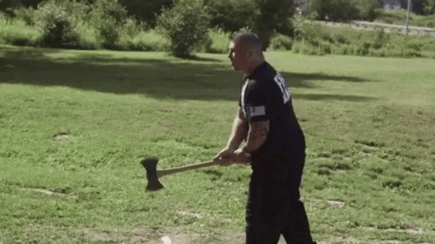 Axe Throwing Man Fail GIF