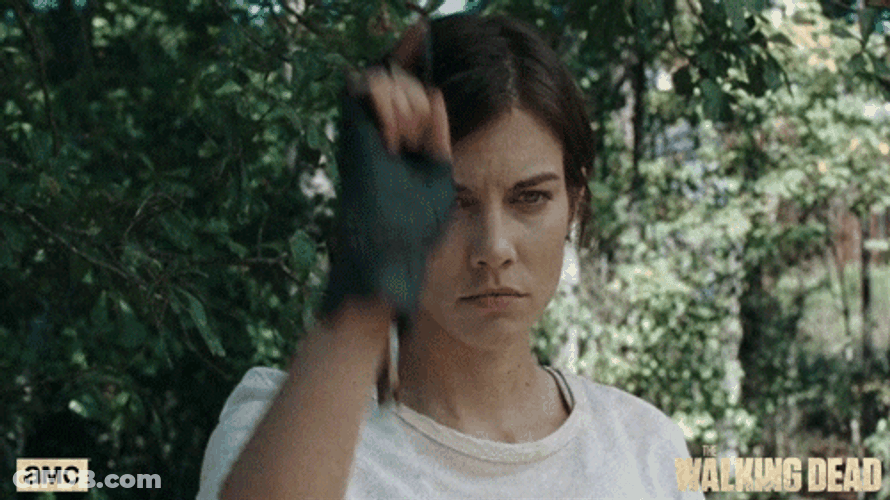 Axe Throwing Walking Dead GIF