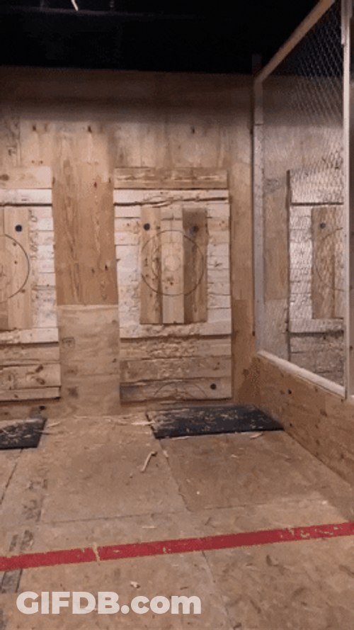 Axe Throwing Woman Celebrate GIF