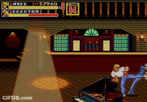 Axel And Electra Fighting In Video Game 64 Time GIF