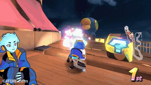 Axel And Electra Fighting In Video Game 64 Time GIF
