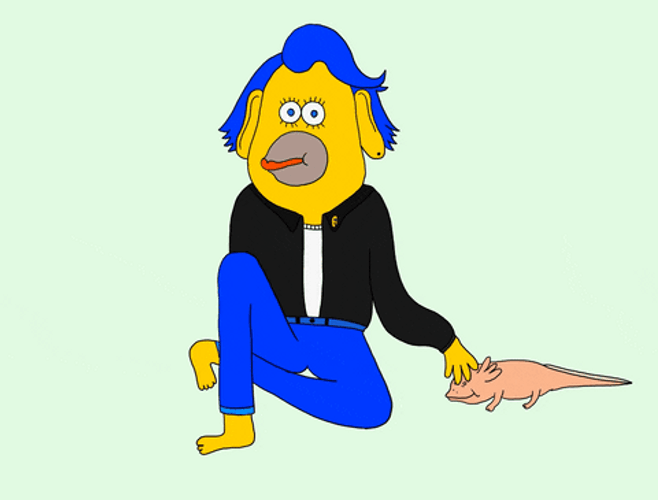 Axolotl Eating Yellow Man GIF