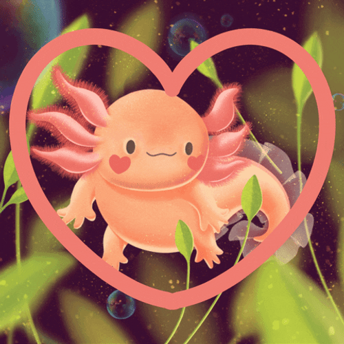 Axolotl Forming Heart GIF
