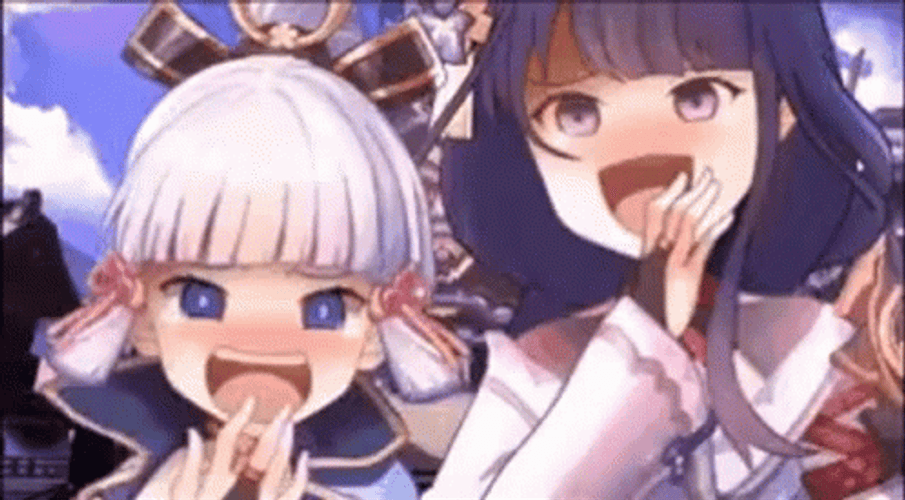 Ayaka And Raiden Shogun Laughing GIF