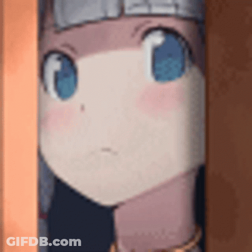 Ayaka Peeping On The Door GIF