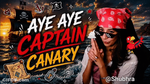 Aye Aye Captain Canary Poster Woman In Pirate Costume GIF