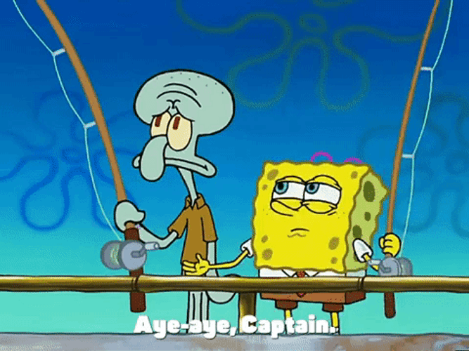 Aye Aye Captain Squidward GIF