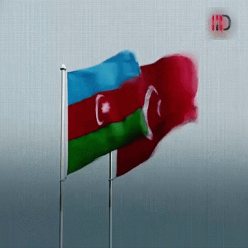 Azerbaijan Turkey Flags GIF