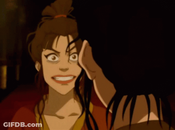Azula Shocked Forced Smile Reaction GIF