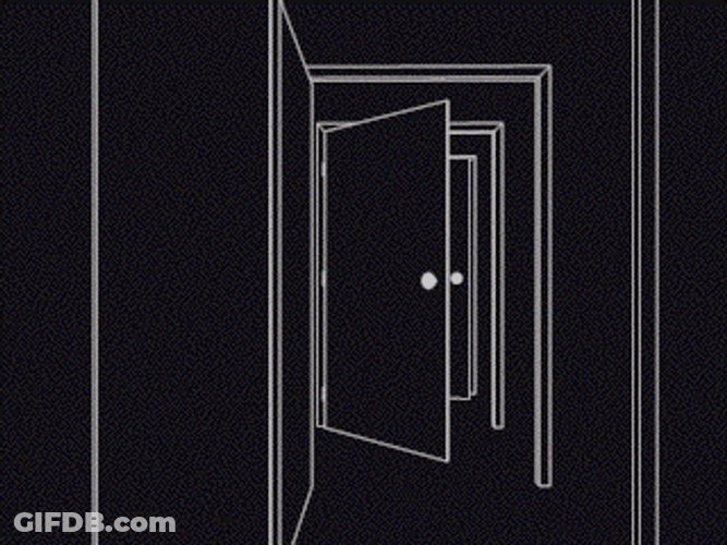 B;ack And White Infinite Doors Loop GIF