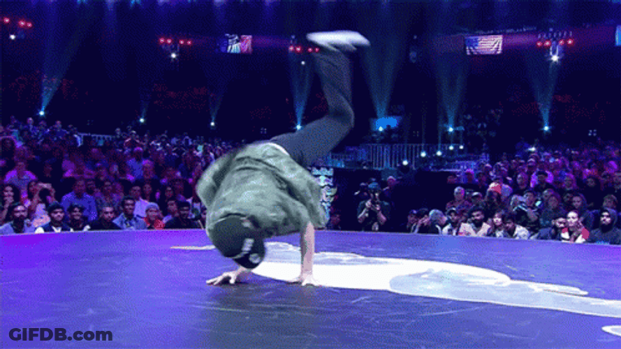 B-Boy On Center Stage Break Dance GIF