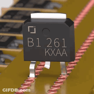 B1261 KXAA Transistor Close-Up On Circuit Board GIF