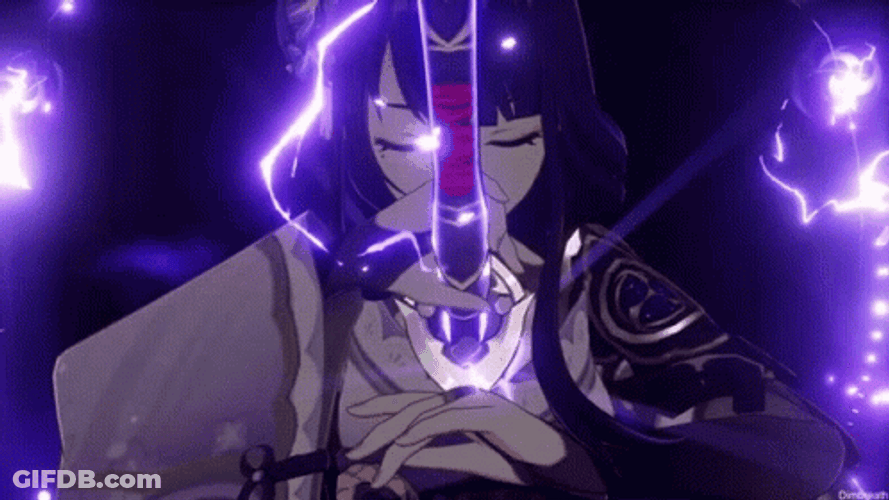 Baal Raiden Shogun Unleashing Power GIF