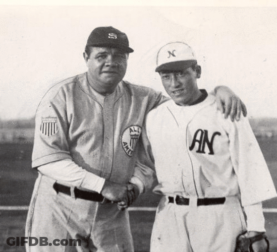 Babe Ruth Eiji Sawamura Japan Tour GIF