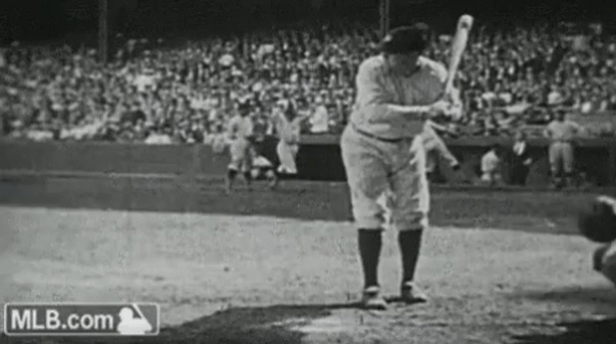 Babe Ruth Major League Baseball Hit GIF
