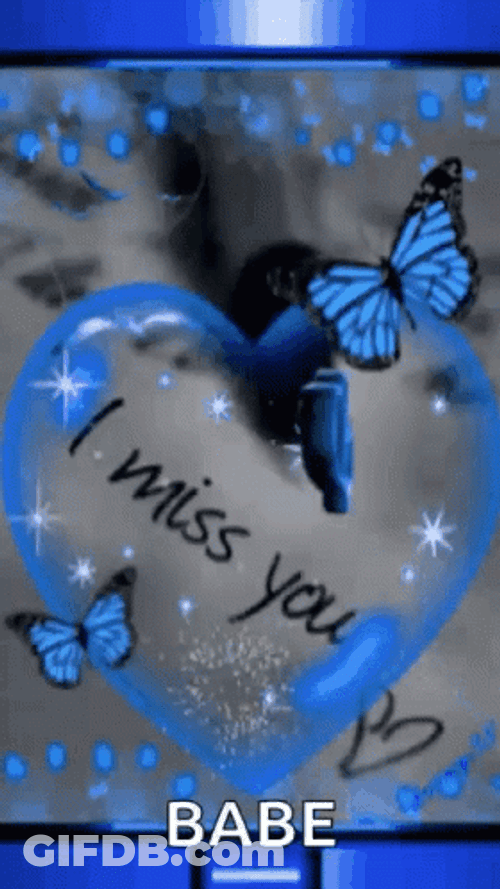 Babe Sparkling Blue Heart GIF