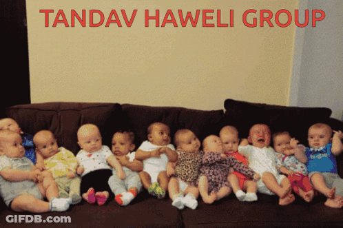 Babies Sitting On Couch Tandav Haweli Group GIF