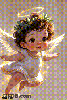 Baby Angel Flying With Halo GIF