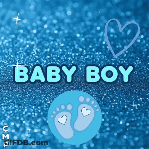 Baby Boy Text On Blue Background GIF